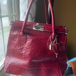 Pelle di Giada Italian Embossed Ostrich  Leather Bag